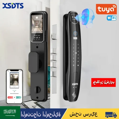 S9c6fa98e0bc34a5596eaad9be8ed57ebX.webp قفل باب ذكي 🔒 بكاميرا ثلاثية الأبعاد ومستشعر بصمة! 🚀